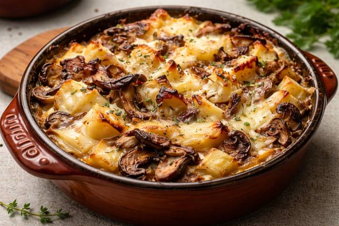 Tartiflette Végétarienne aux Champignons