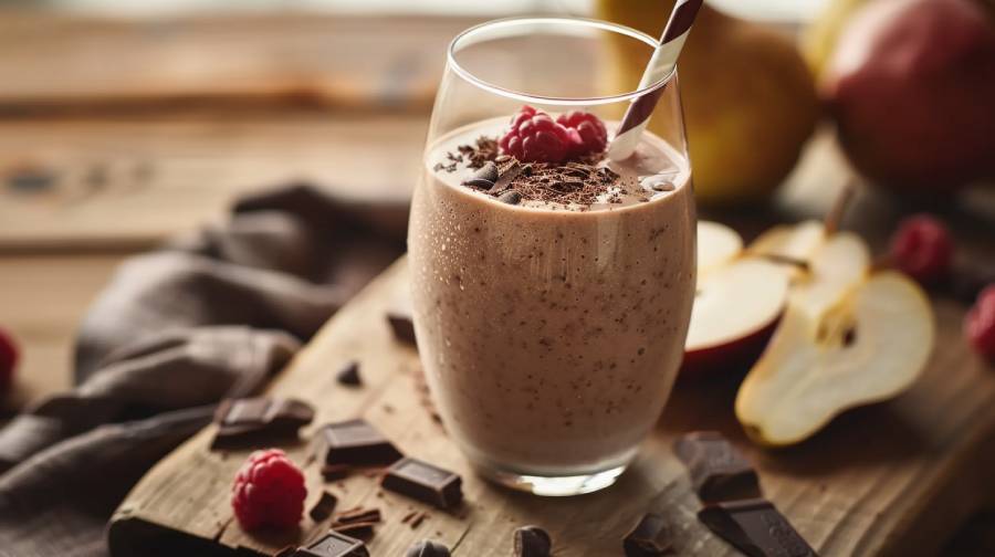 Creamy and Ultra Indulgent Pear Chocolate Smoothie